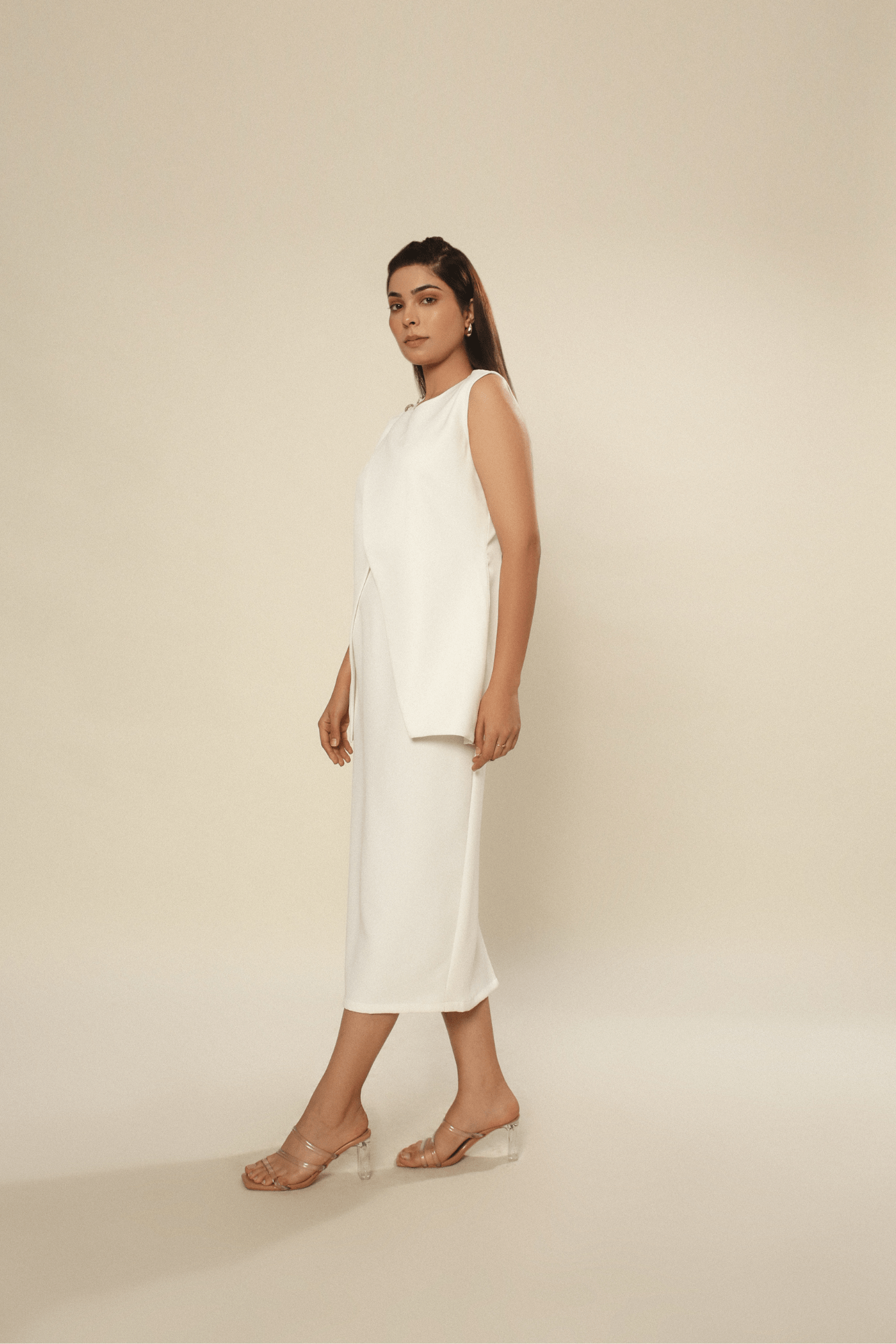 White Asymmetric Co-ord Set